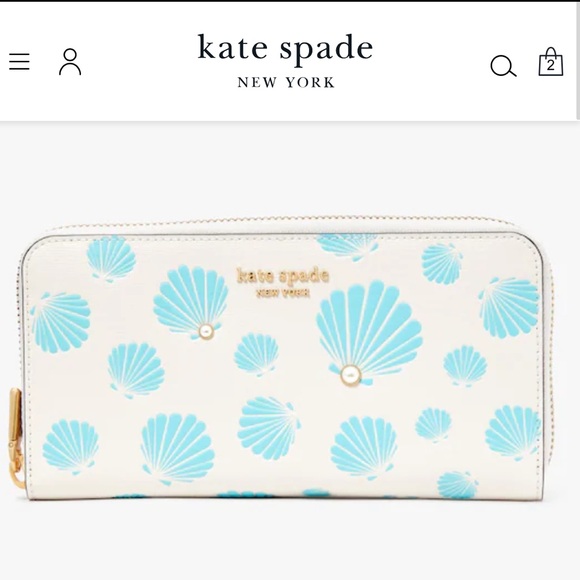 NWT-Kate Spade-Morgan-Seashell ๐Embossed-Zip-Around Continental Wallet-$210 - Picture 8 of 12
